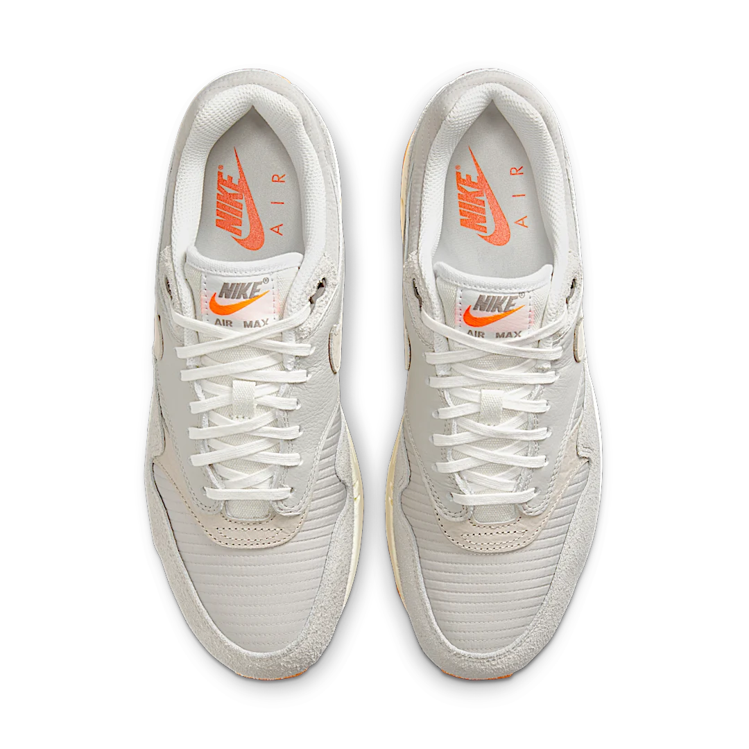 Overkicks - Nike Air Max 1 PRM Light Iron Ore Total Orange (FQ8731-012) - par completo