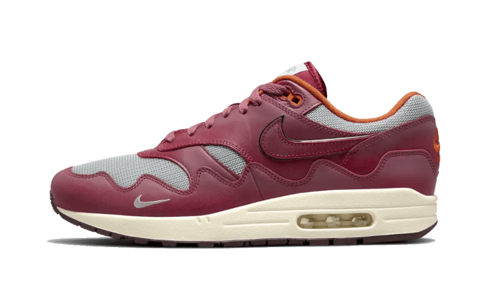 Overkicks - Nike Air Max 1 Patta Waves Rush Maroon (with Bracelet) (DO9549-001) - vista lateral