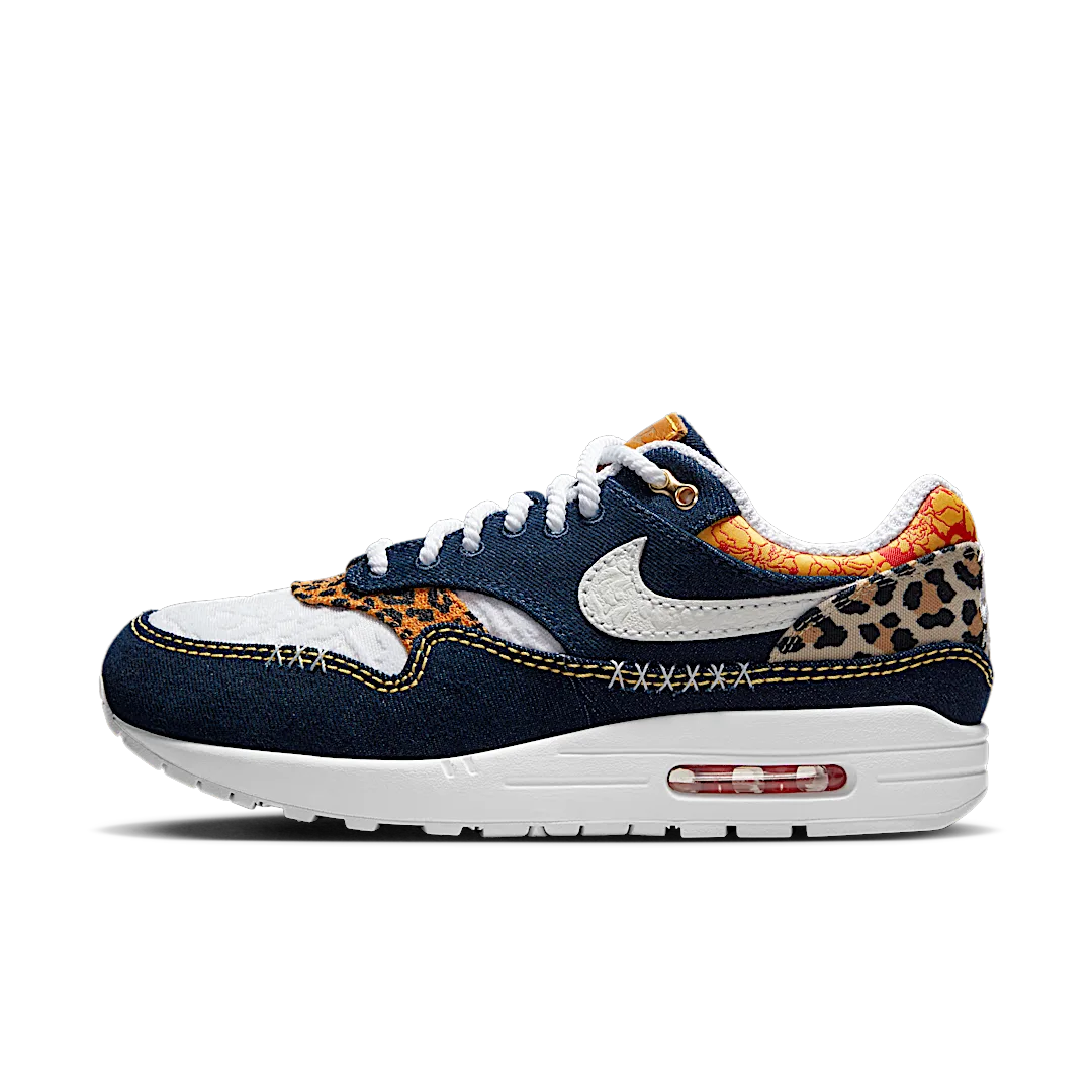 Overkicks - Nike Air Max 1 Premium Denim Leopard (FJ4452-432) - vista lateral