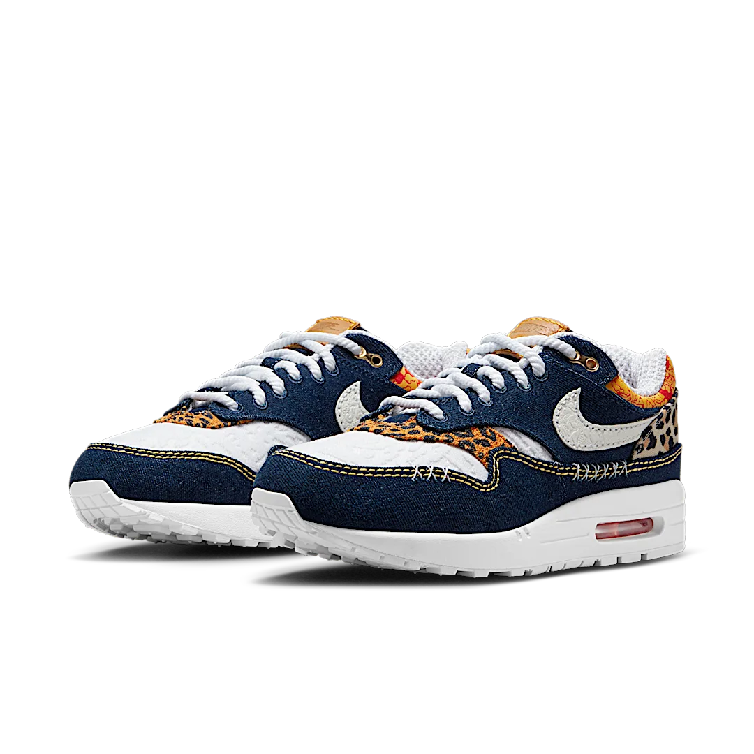 Overkicks - Nike Air Max 1 Premium Denim Leopard (FJ4452-432) - vista trasera