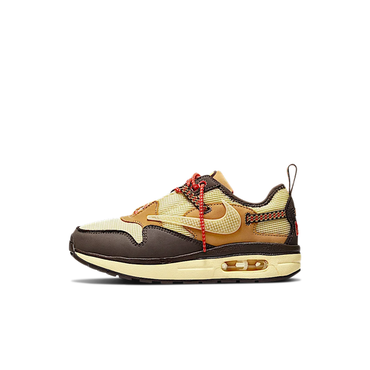 Overkicks - Nike Air Max 1 Travis Scott Cactus Jack Baroque Brown (PS) (DN4169-200) - vista lateral