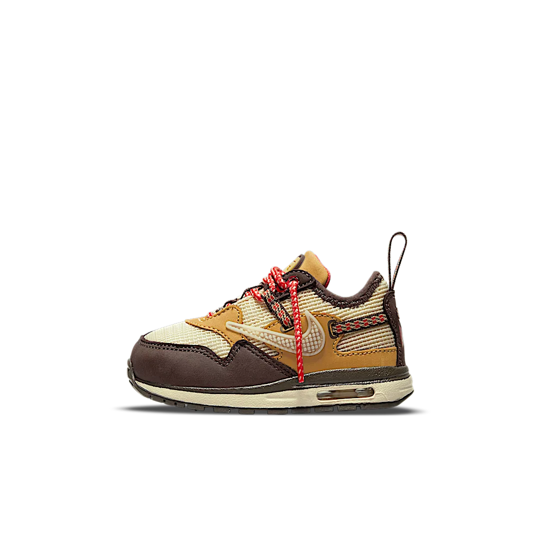 Overkicks - Nike Air Max 1 Travis Scott Cactus Jack Baroque Brown (TD) (DN4170-200) - vista lateral