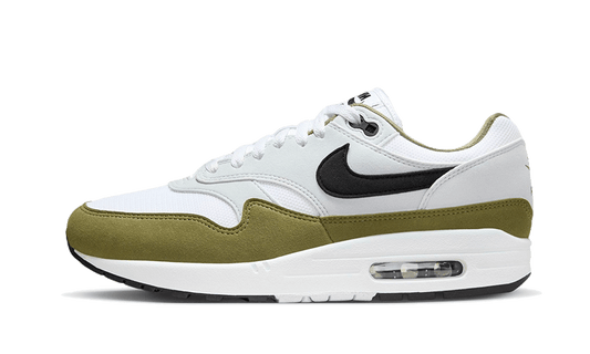 Overkicks - Nike Air Max 1 White Black Medium Olive (FD9082-102) - vista lateral