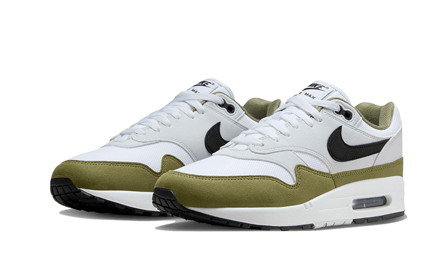 Overkicks - Nike Air Max 1 White Black Medium Olive (FD9082-102) - vista trasera
