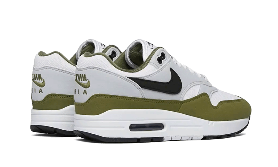 Overkicks - Nike Air Max 1 White Black Medium Olive (FD9082-102) - par completo