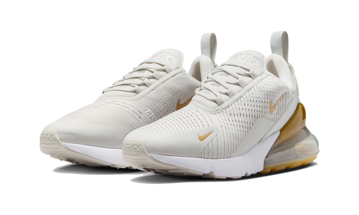 Overkicks - Nike Air Max 270 Light Bone Metallic Gold (HJ3222-006) - vista trasera