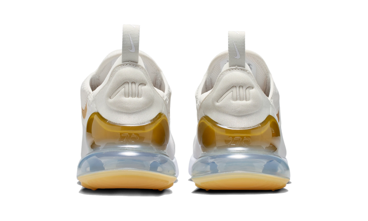 Overkicks - Nike Air Max 270 Light Bone Metallic Gold (HJ3222-006) - detalle talón