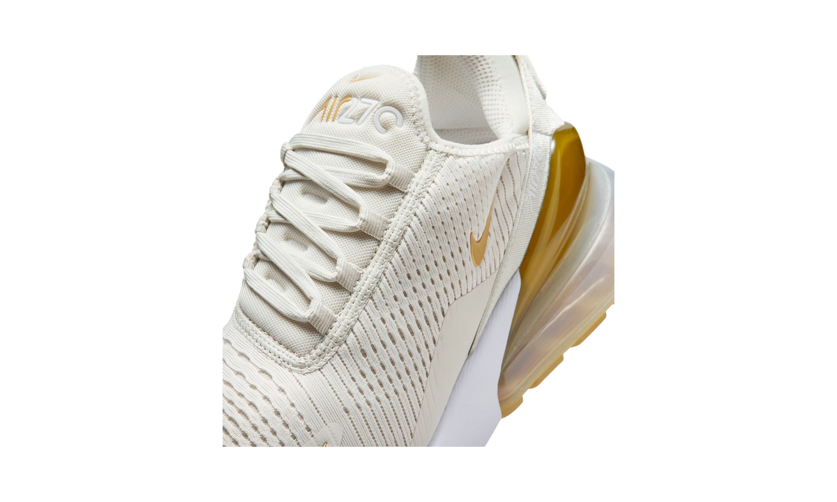 Overkicks - Nike Air Max 270 Light Bone Metallic Gold (HJ3222-006) - detalle lateral interior