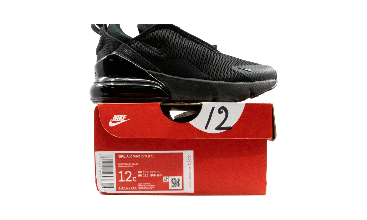 Overkicks - Nike Air Max 270 Triple Black (PS) (AO2372-006) - imagen 8