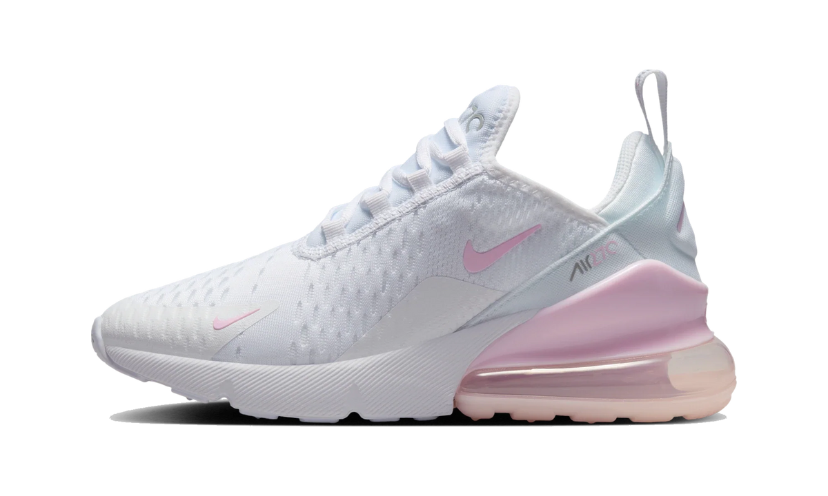 Overkicks - Nike Air Max 270 White Light Smoke Grey Pink Foam (GS) (943345-122) - vista lateral