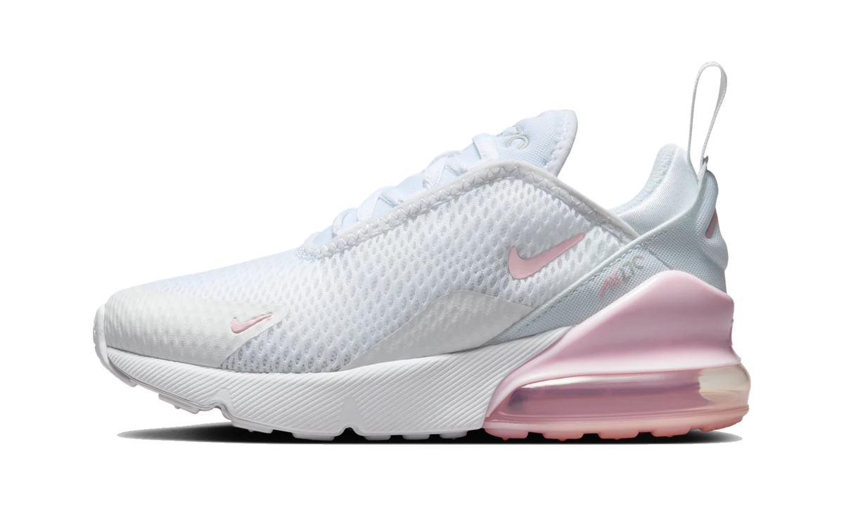 Overkicks - Nike Air Max 270 White Light Smoke Grey Pink Foam (PS) (AO2372-122) - vista lateral