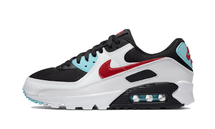 Overkicks - Nike Air Max 90 Aqua Red White Black (DA4290-100) - vista lateral