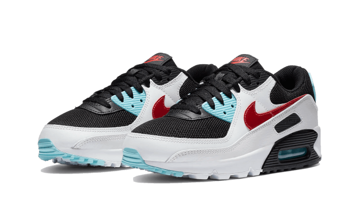 Overkicks - Nike Air Max 90 Aqua Red White Black (DA4290-100) - vista trasera