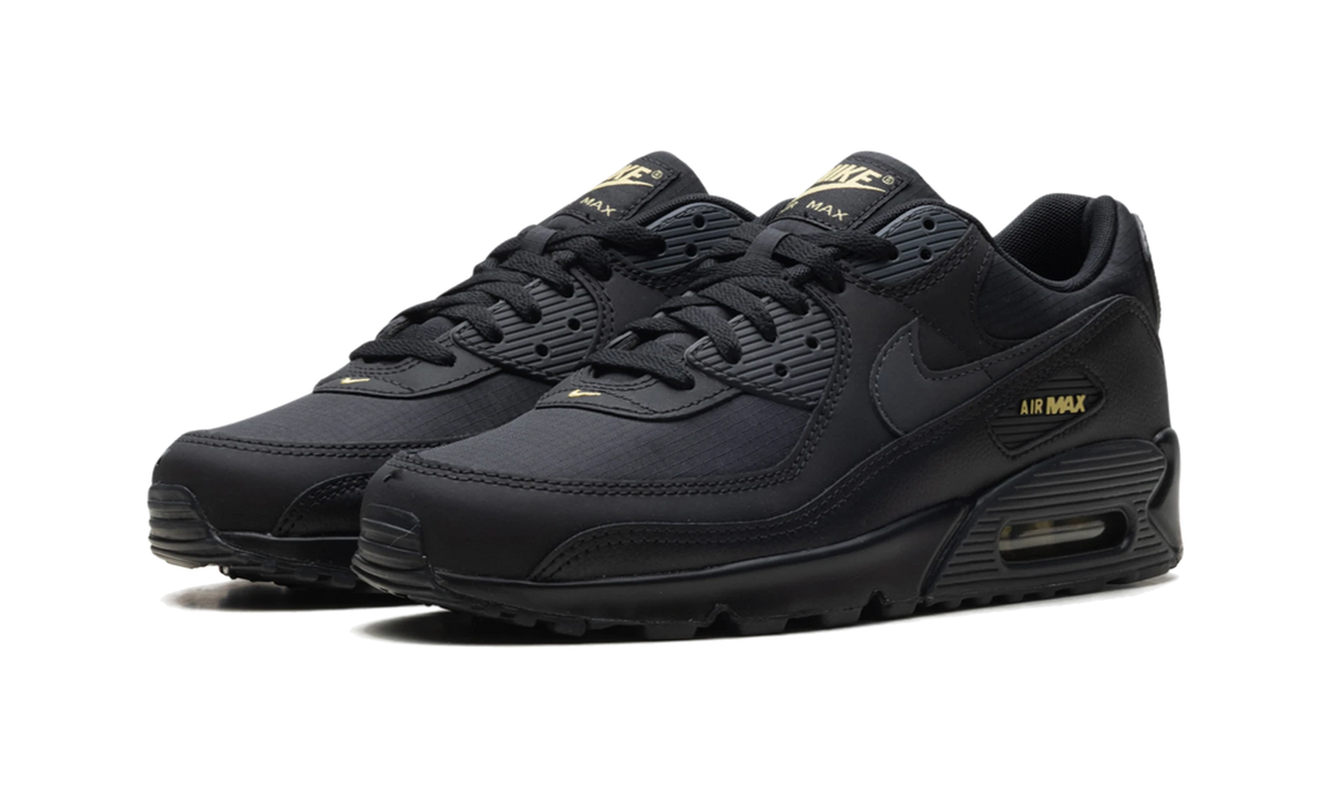 Overkicks - Nike Air Max 90 Black Buff Gold (IB7680-001) - vista trasera