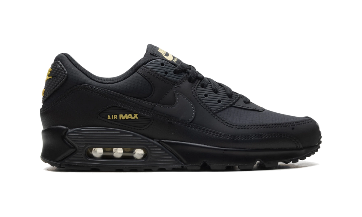 Overkicks - Nike Air Max 90 Black Buff Gold (IB7680-001) - detalle talón