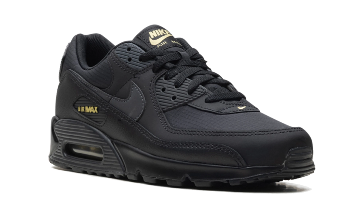 Overkicks - Nike Air Max 90 Black Buff Gold (IB7680-001) - detalle lateral interior