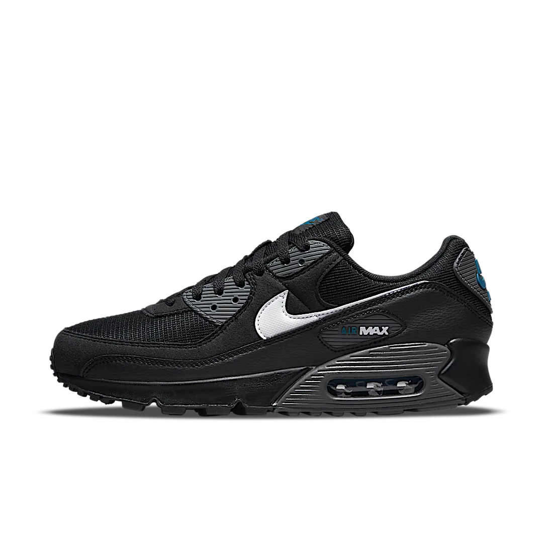 Overkicks - Nike Air Max 90 Black Marina Iron Grey White (DR0145-002) - vista lateral