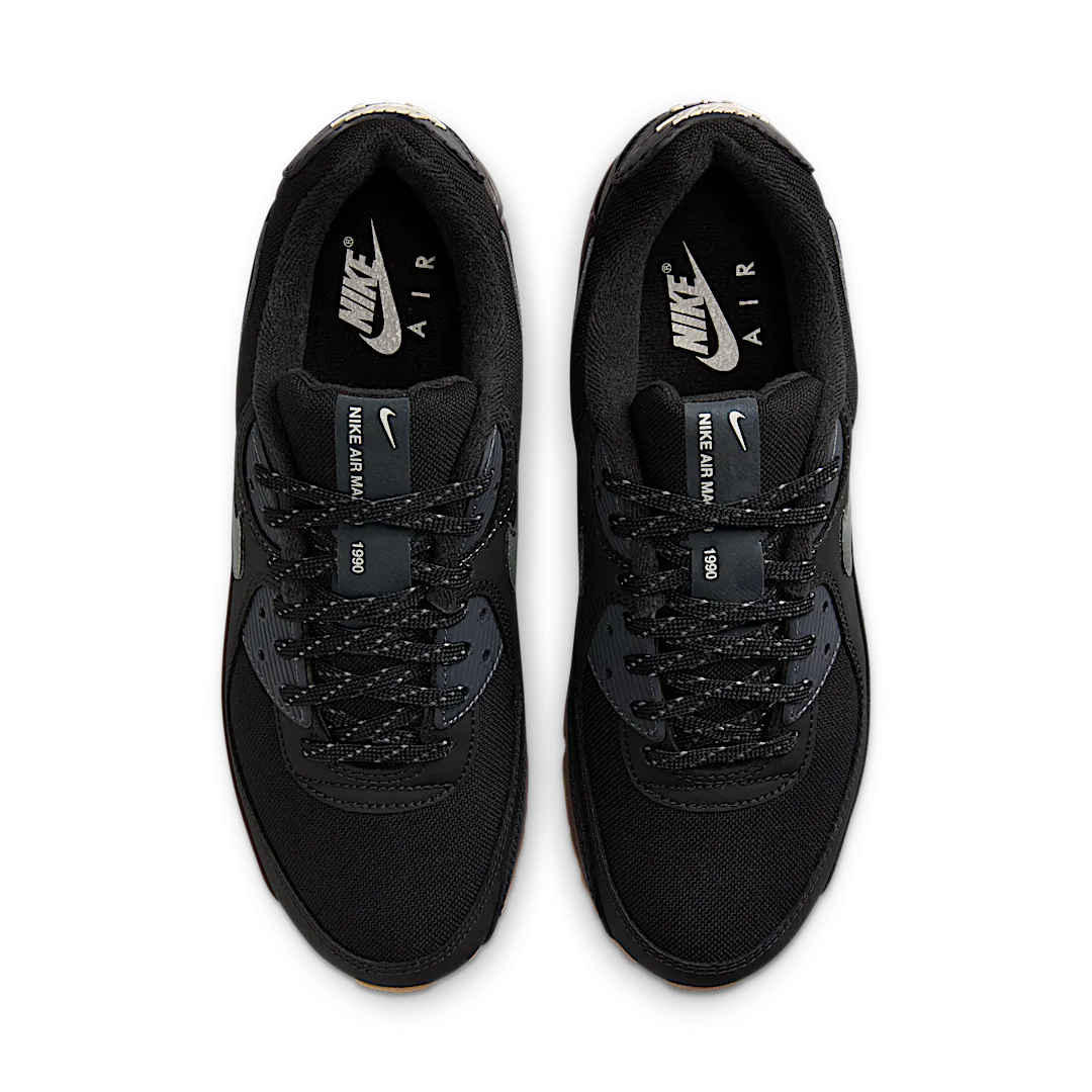 Overkicks - Nike Air Max 90 Black Smoke Grey Gum Reflective (FV0387-001) - par completo