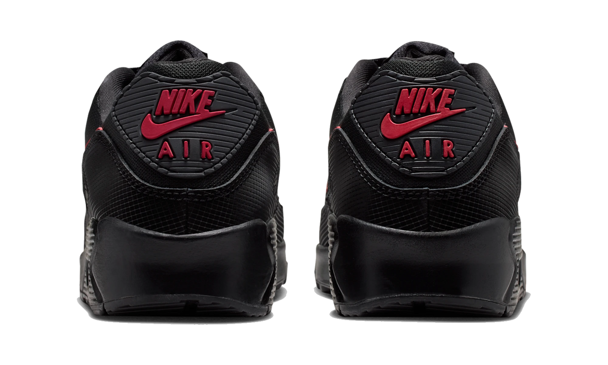 Overkicks - Nike Air Max 90 Black Tough Red (IM9616-001) - detalle talón