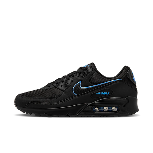 Overkicks - Nike Air Max 90 Black University Blue (FJ4218-001) - vista lateral