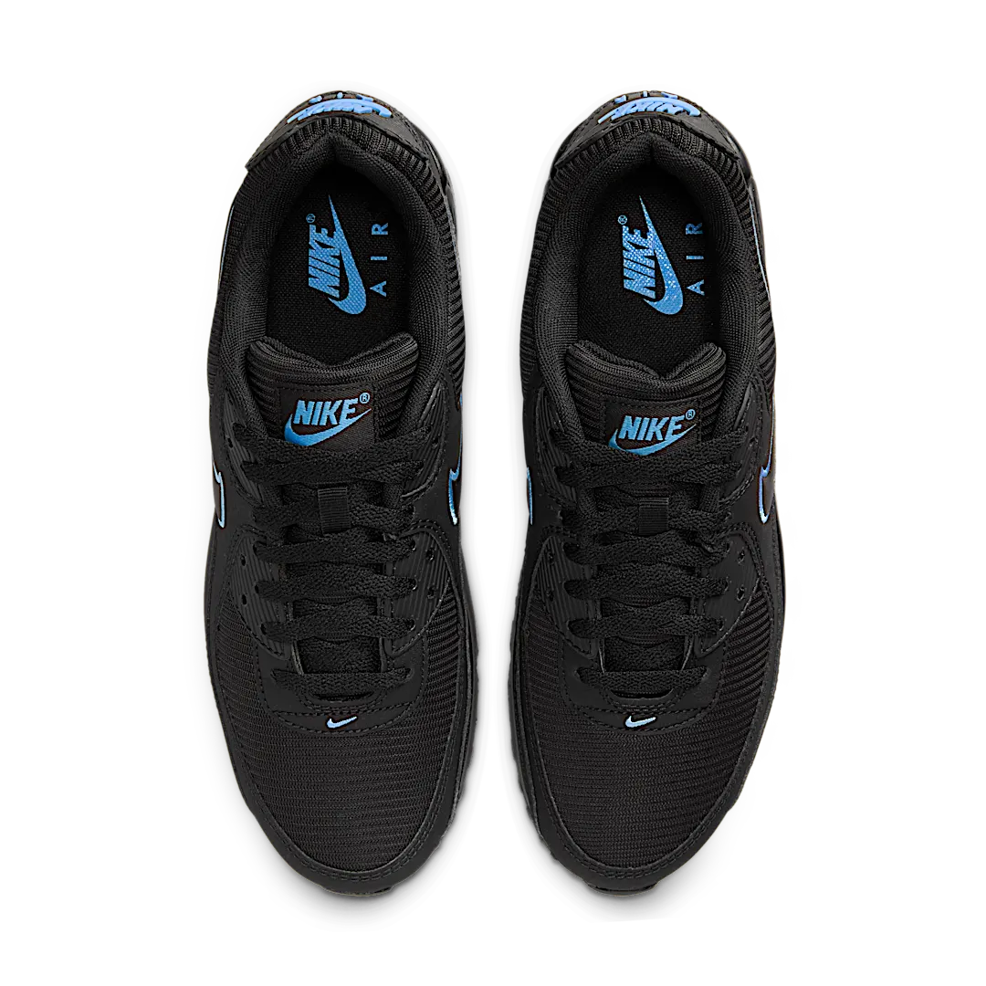 Overkicks - Nike Air Max 90 Black University Blue (FJ4218-001) - par completo
