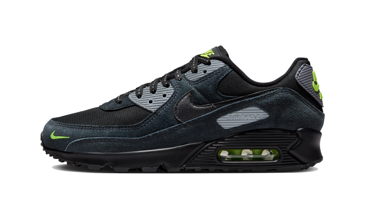 Overkicks - Nike Air Max 90 Black Volt Cool Grey (FQ2377-001) - vista lateral