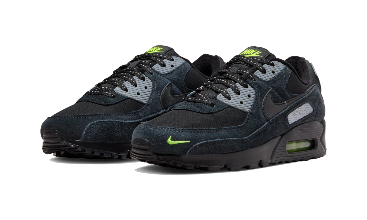 Overkicks - Nike Air Max 90 Black Volt Cool Grey (FQ2377-001) - vista trasera
