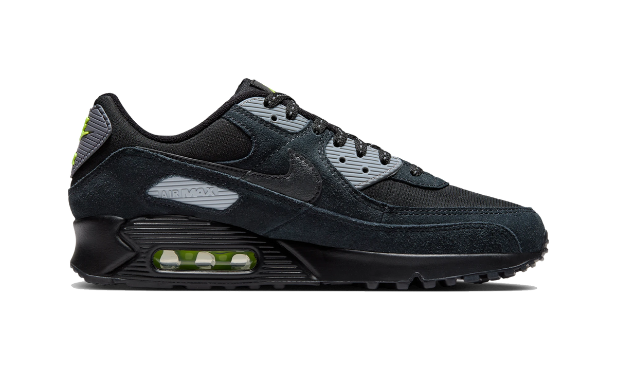 Overkicks - Nike Air Max 90 Black Volt Cool Grey (FQ2377-001) - detalle suela