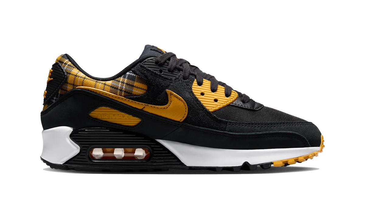 Overkicks - Nike Air Max 90 Black Yellow Ochre Plaid (IR5598-001) - detalle suela