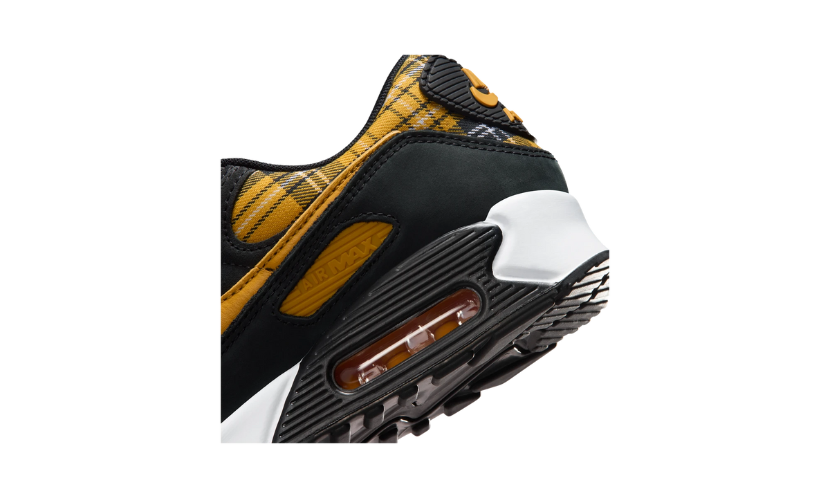 Overkicks - Nike Air Max 90 Black Yellow Ochre Plaid (IR5598-001) - detalle
