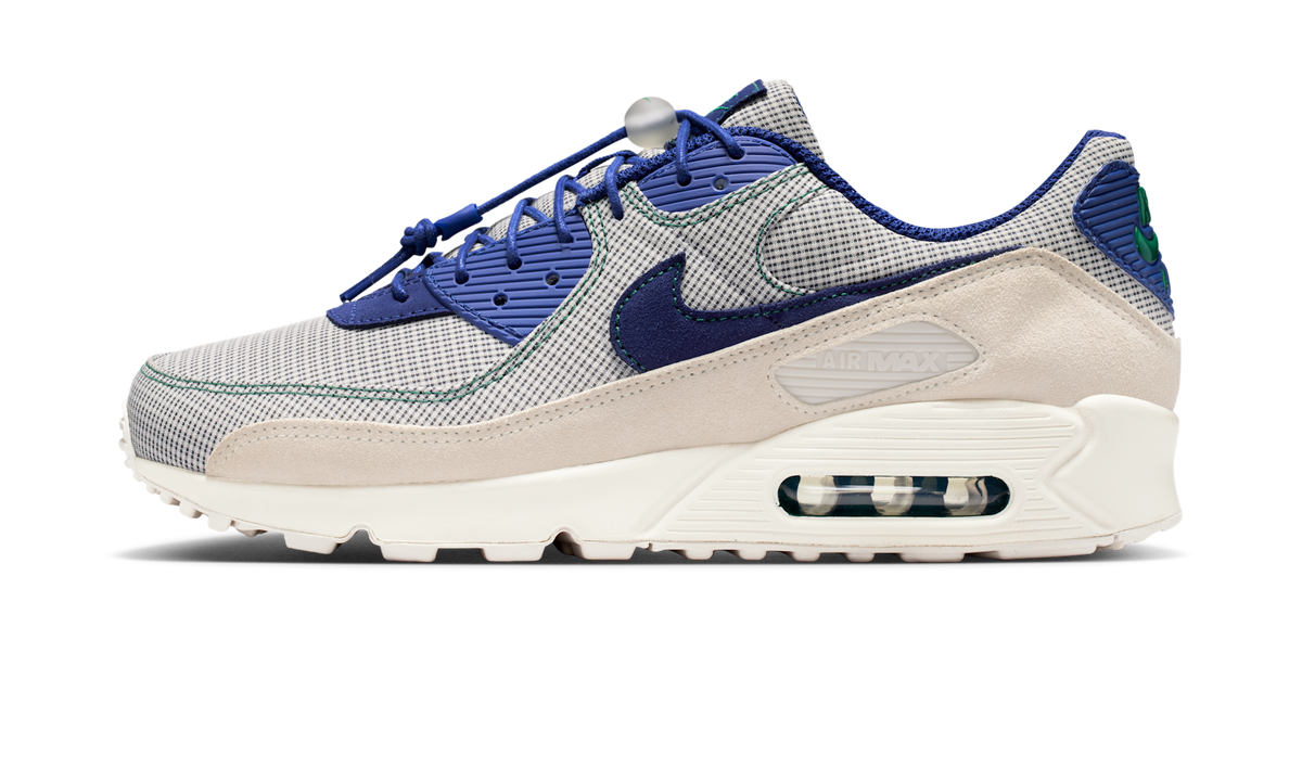 Overkicks - Nike Air Max 90 Coconut Milk Deep Royal Blue (IR1950-100) - vista lateral