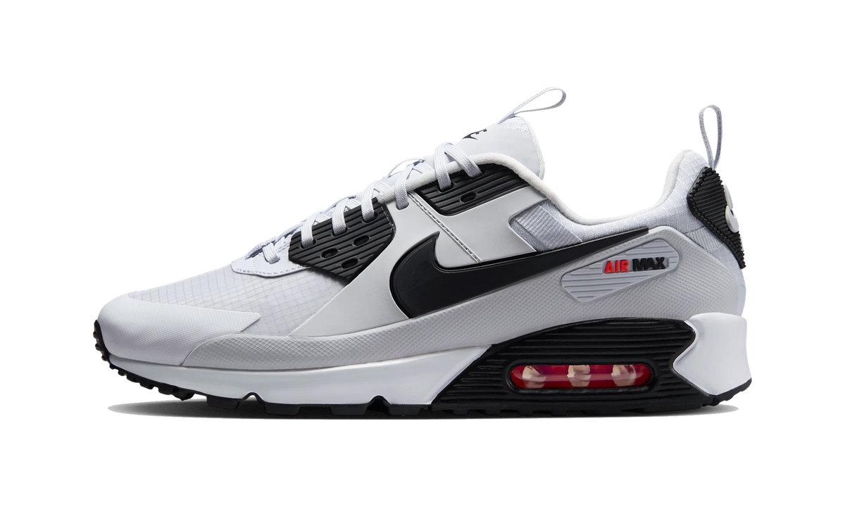 Overkicks - Nike Air Max 90 Drift Pure Platinum/Bright Crimson/Black (IV5758-043) - vista lateral