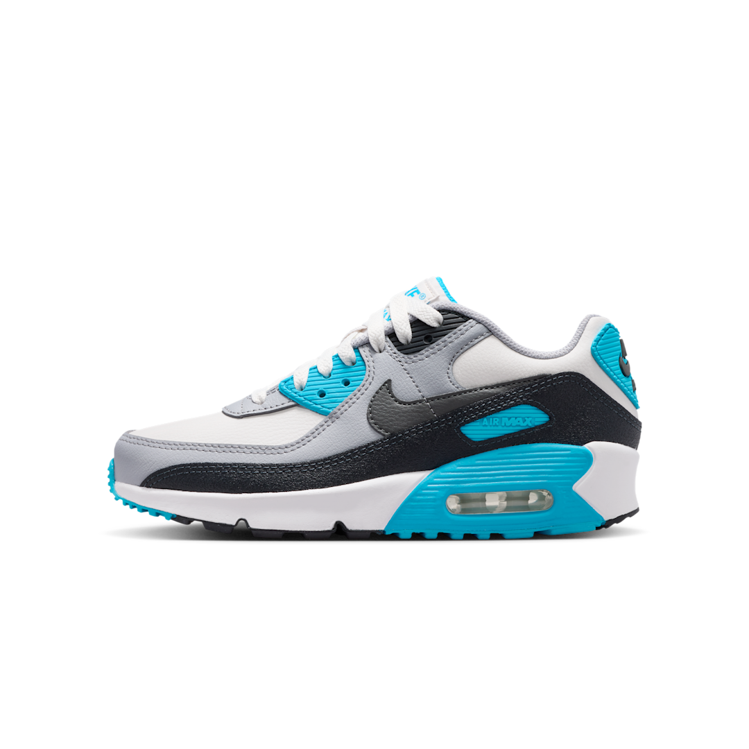 Overkicks - Nike Air Max 90 LTR Platinum Tint Blue Lightning (CD6864-034) - vista lateral