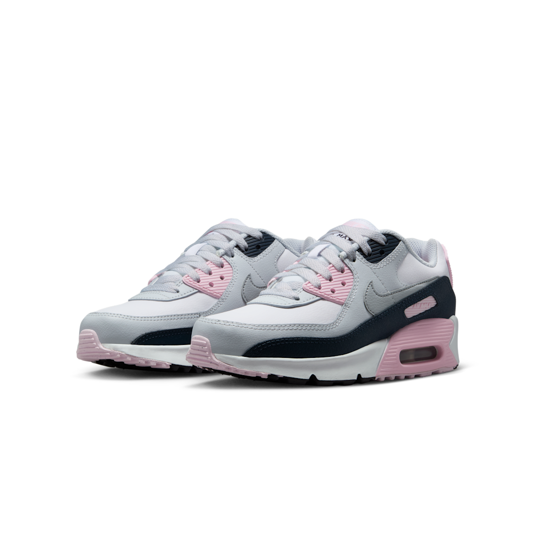 Overkicks - Nike Air Max 90 LTR White Pink Foam Armory Navy Wolf Grey (CD6864-134) - vista trasera