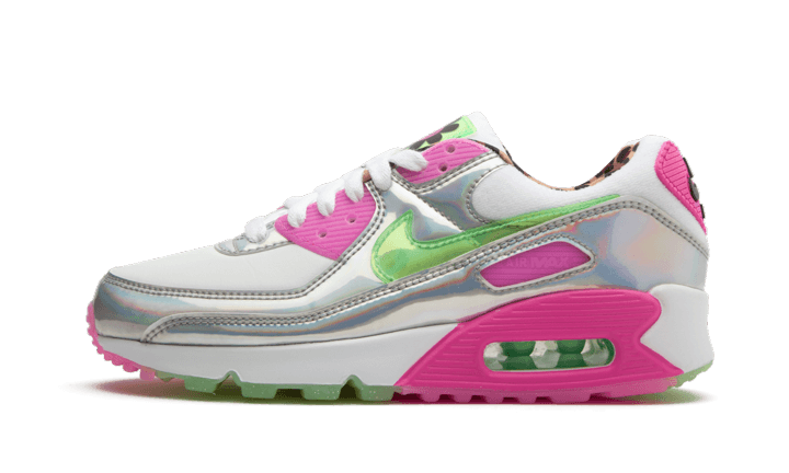 Overkicks - Nike Air Max 90 LX Daisy Leopard Iridescent (CQ2559-100) - vista lateral