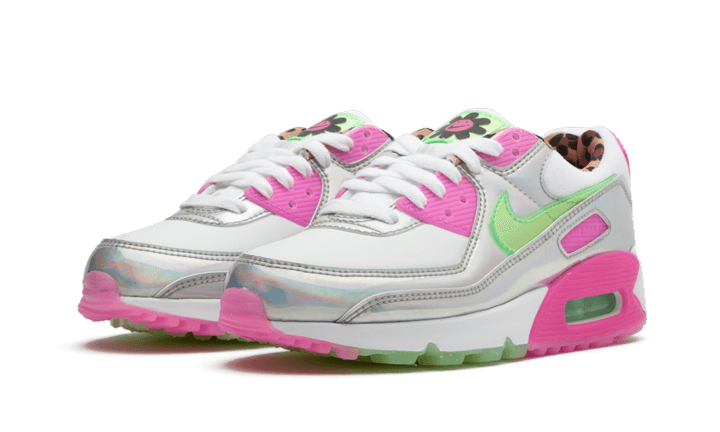 Overkicks - Nike Air Max 90 LX Daisy Leopard Iridescent (CQ2559-100) - vista trasera
