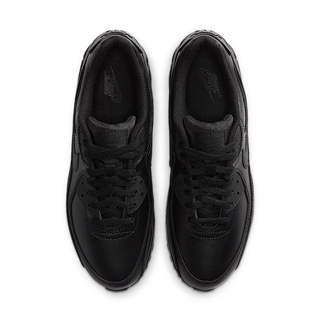 Overkicks - Nike Air Max 90 Leather Triple Black (CZ5594-001) - vista trasera