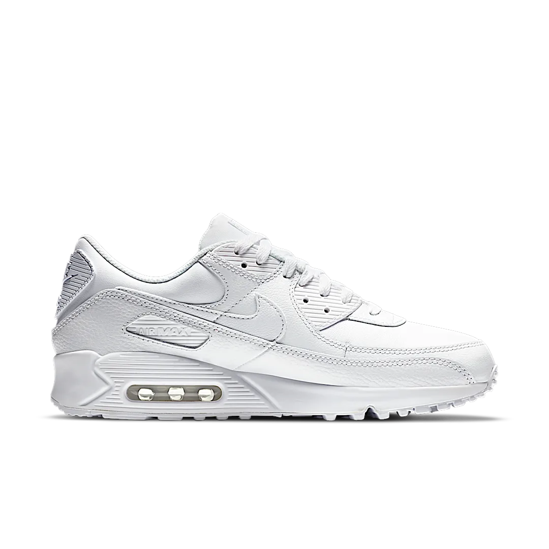 Overkicks - Nike Air Max 90 Leather Triple White (CZ5594-100) - par completo