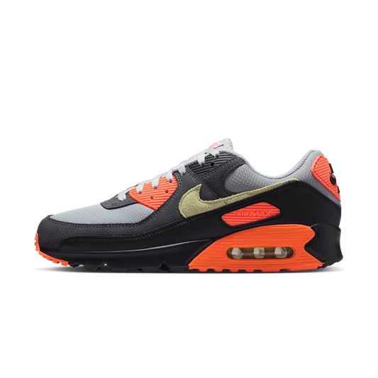 Overkicks - Nike Air Max 90 Light Smoke Grey Hyper Crimson Limelight (DM0029-018) - vista lateral