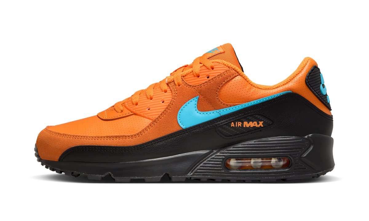 Overkicks - Nike Air Max 90 Mandarin Blue Fury (IF0670-800) - vista lateral