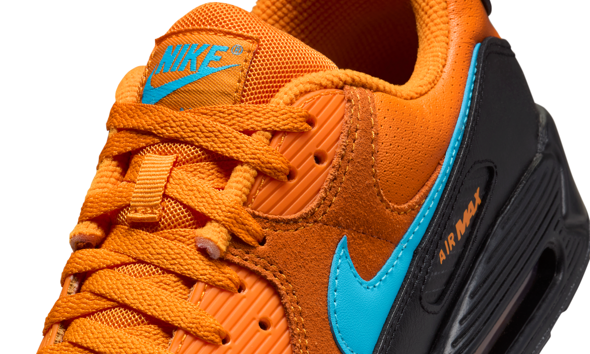 Overkicks - Nike Air Max 90 Mandarin Blue Fury (IF0670-800) - detalle lateral interior