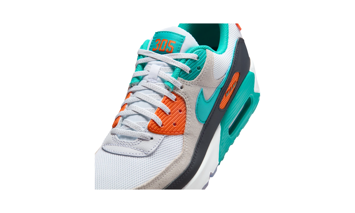 Overkicks - Nike Air Max 90 Miami Dolphins (II7590-100) - detalle lateral interior