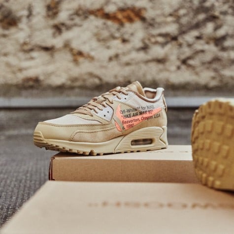 Overkicks - Nike Air Max 90 Off-White Desert Ore (AA7293-200) - detalle etiqueta