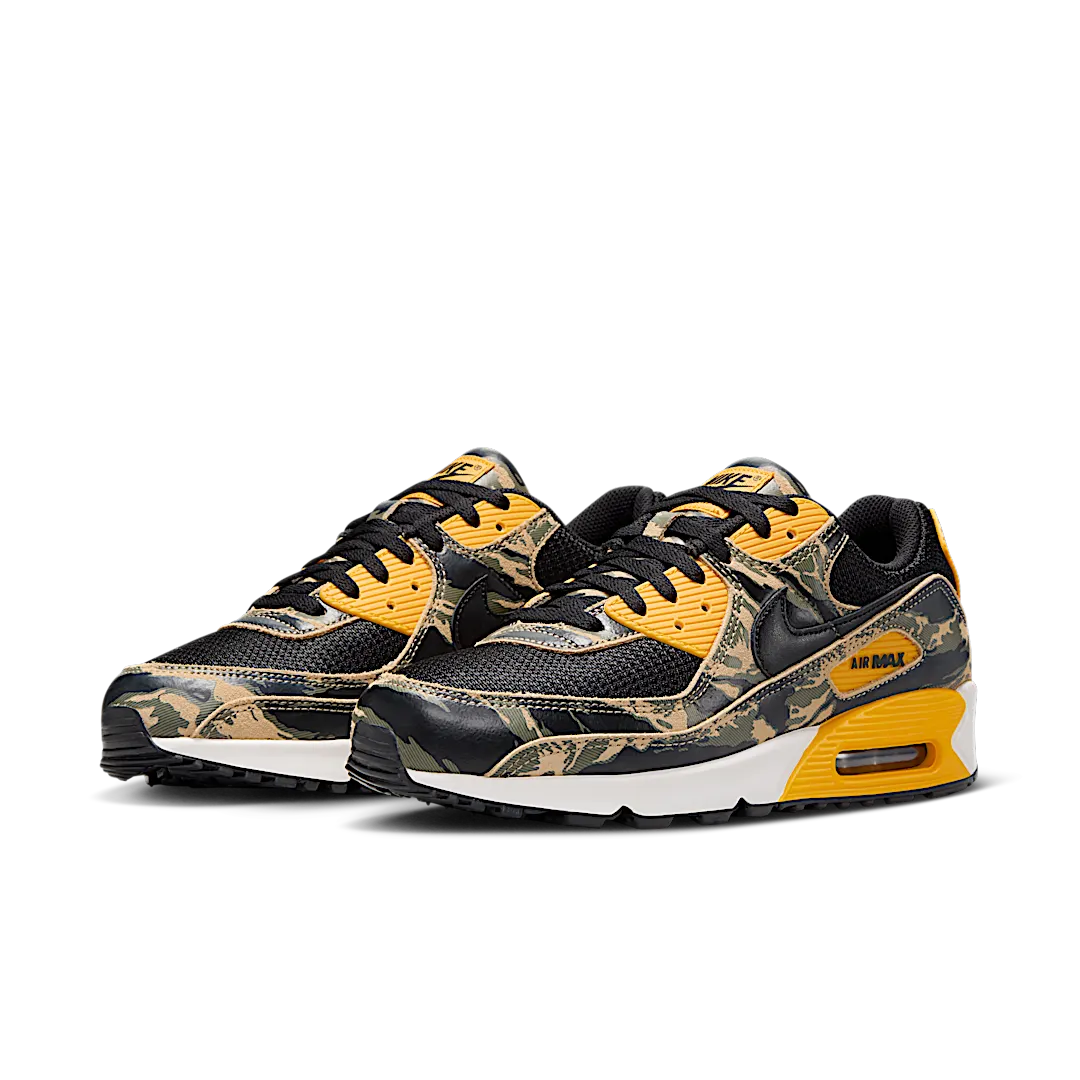 Overkicks - Nike Air Max 90 Premium Black University Gold Camo (IF1721-001) - vista trasera
