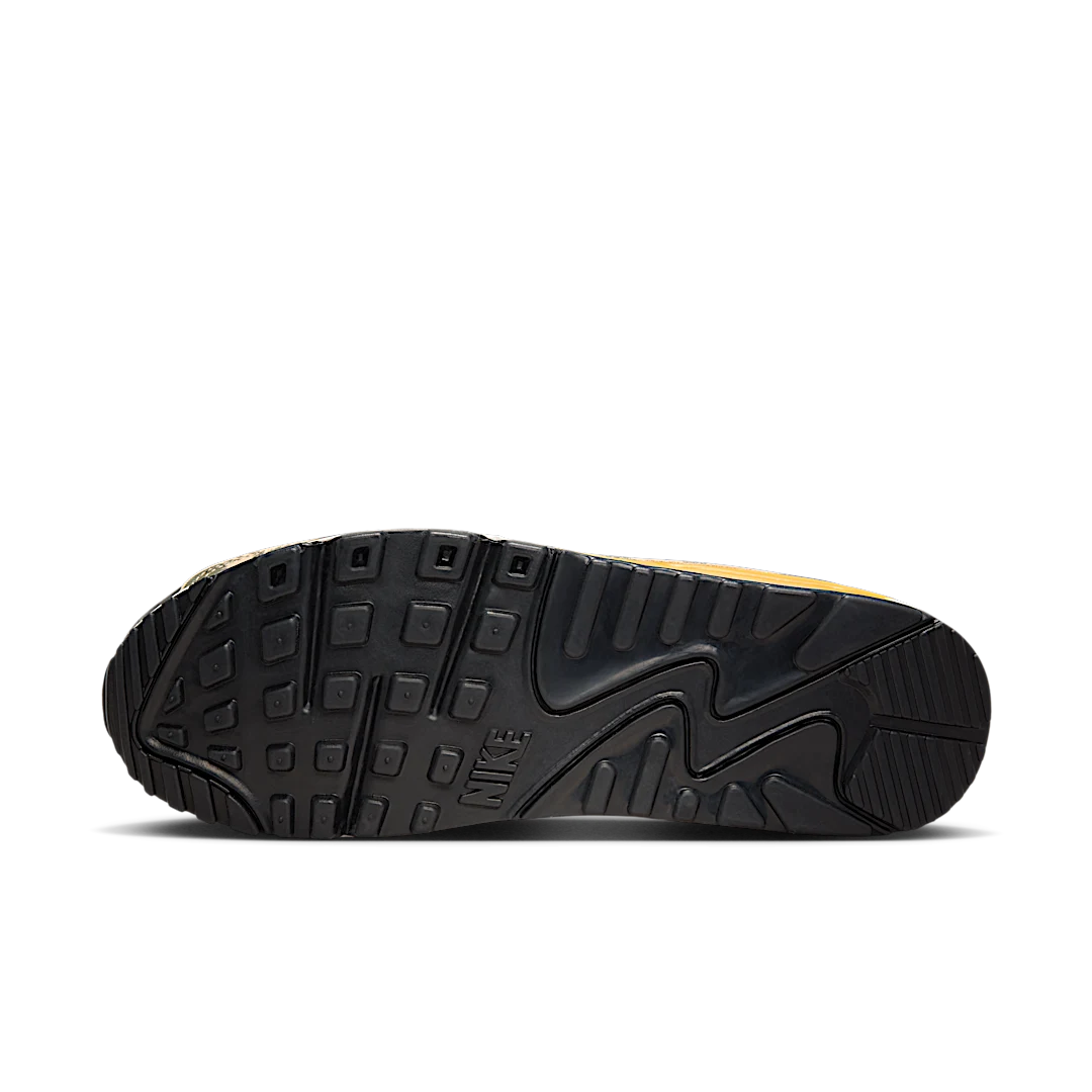 Overkicks - Nike Air Max 90 Premium Black University Gold Camo (IF1721-001) - detalle suela