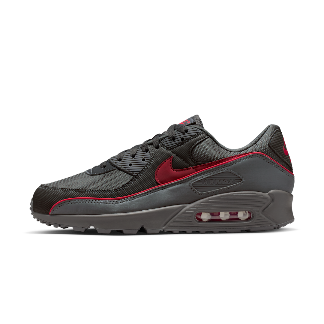 Overkicks - Nike Air Max 90 Premium Iron Grey University Red (HV4517-001) - vista lateral