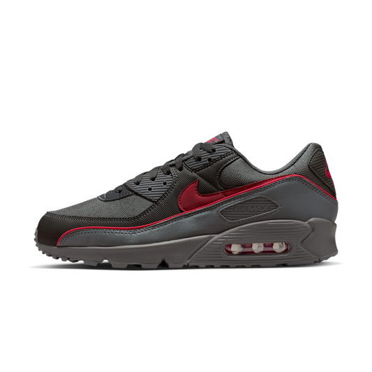 Overkicks - Nike Air Max 90 Premium Iron Grey University Red (HV4517-001) - vista lateral