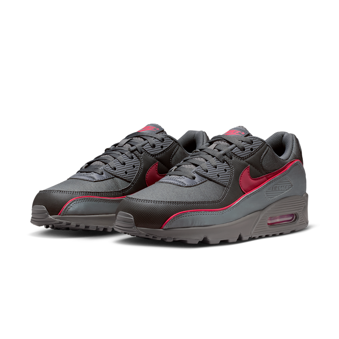 Overkicks - Nike Air Max 90 Premium Iron Grey University Red (HV4517-001) - vista trasera