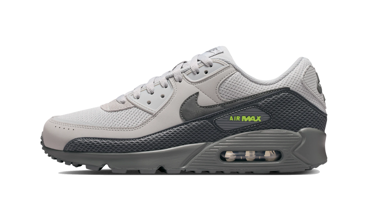 Overkicks - Nike Air Max 90 Premium Light Smoke Grey Volt (IM5759-004) - vista lateral
