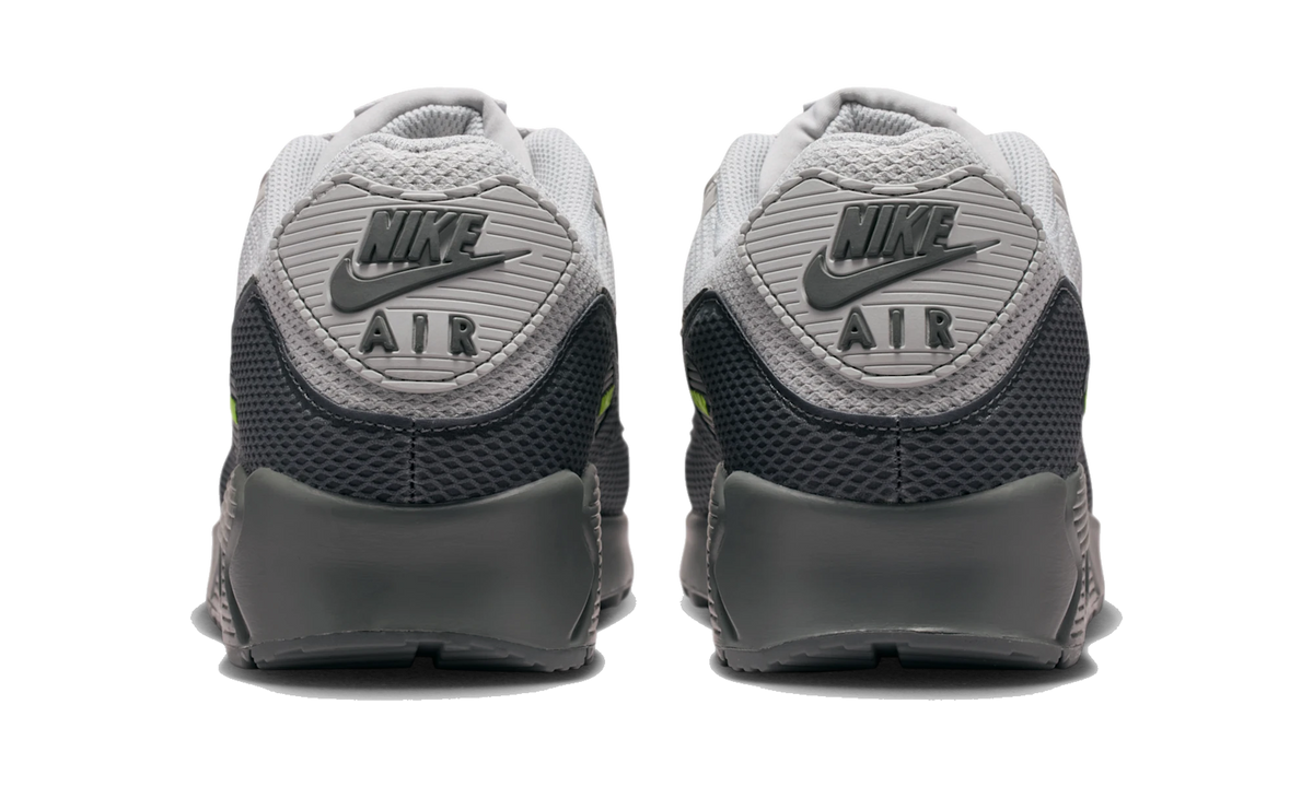 Overkicks - Nike Air Max 90 Premium Light Smoke Grey Volt (IM5759-004) - detalle talón